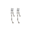 Elegant long Dangle zircon inlaid Pink Earrings Women