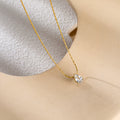 Gold Plated Stainless Steel Anti Tarnish Tear Drop CZ Pendant For Women