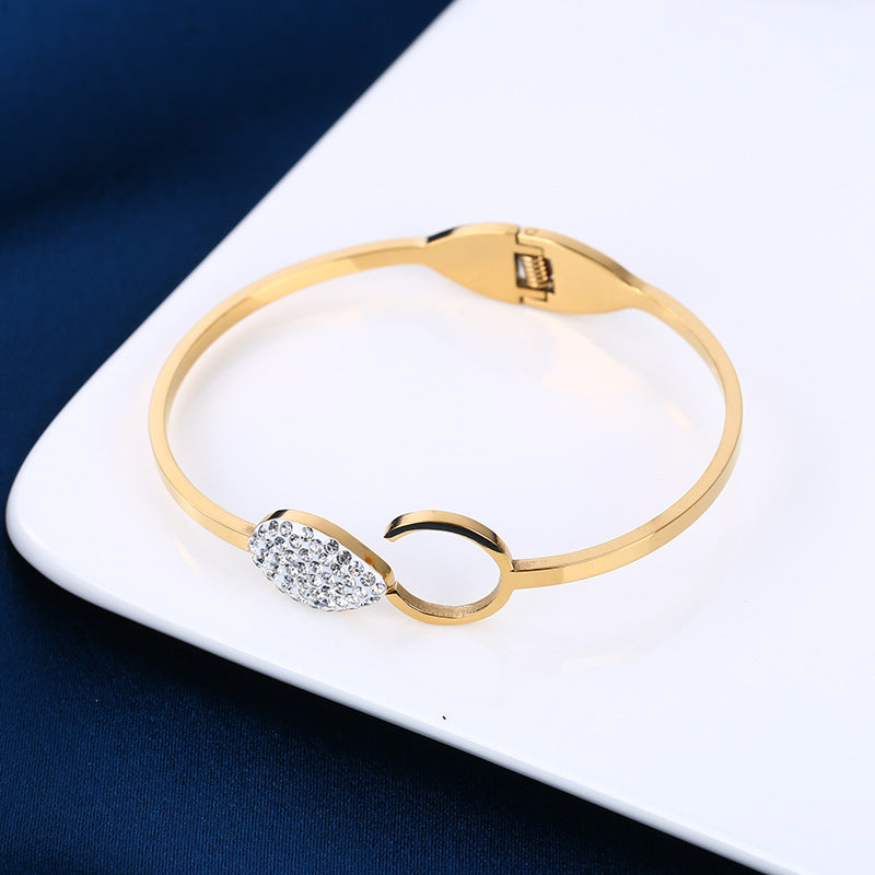 High polish Gold-Plated Stainless Steel Bracelet for Women