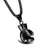 Gleaming Boxing Glove Silver Rhodium Stainless Steel Pendant Chain with a Touch of Sophistication