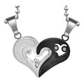 Couple Necklace Chain Pendant Combo with Heart 