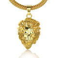 Dazzling Royalty Hip Hop Iced Out Lion King Kings Landing Gold Rhinestone Crystal Stainless Steel Pendant Chain For Men