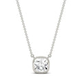 Princess Cut Silver Necklace Pendant Chain - American Diamond Design - Elegant Women's Accessory