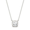 Princess Cut Silver Necklace Pendant Chain - American Diamond Design - Elegant Women's Accessory