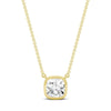 Princess Cut Silver Necklace Pendant Chain - American Diamond Design - Elegant Women's Accessory