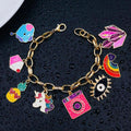 Captivating Charms Multicolor Copper Enamel Evil Eye Bracelet for Women & Kids
