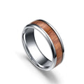Premium Quality Vintage Design Stainless Steel Promise Band Wood Ring For Men & Women