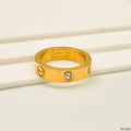 Premium Quality Women's Cubic Zirconia-Adorned Gold Stainless Steel Screw Band Ring for a Trendy Look