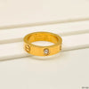 Premium Quality Women's Cubic Zirconia-Adorned Gold Stainless Steel Screw Band Ring for a Trendy Look