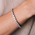 Stainless Steel Round Cut Cubic Zirconia White Anti Tarnish Tennis Bracelet for Women