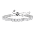 Rectangular Cut Cubic Zirconia White Matrix Anti-Tarnish Tennis Bracelet for Women