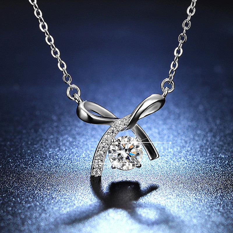 Crystal Studded Infinity Stone Anti Tarnish Pendant Necklace for Women