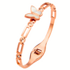 Elegant Stainless Steel Butterfly Shell Bracelet - Simple Fashion Bangle for Women - Ideal Birthday Party Gift