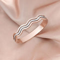Fashionable Stainless Steel Three Layer Hollow Wave Rhinestone Bangle for Women