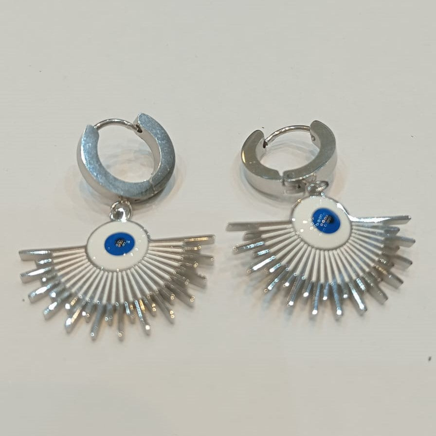 Demon Eye Pendant with Gold Plating Stainless Steel  Earrings