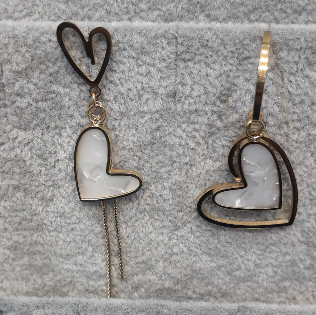 Korean Style Geometric Heart Romantic Dangle Gold plated Stainless Steel Earrings