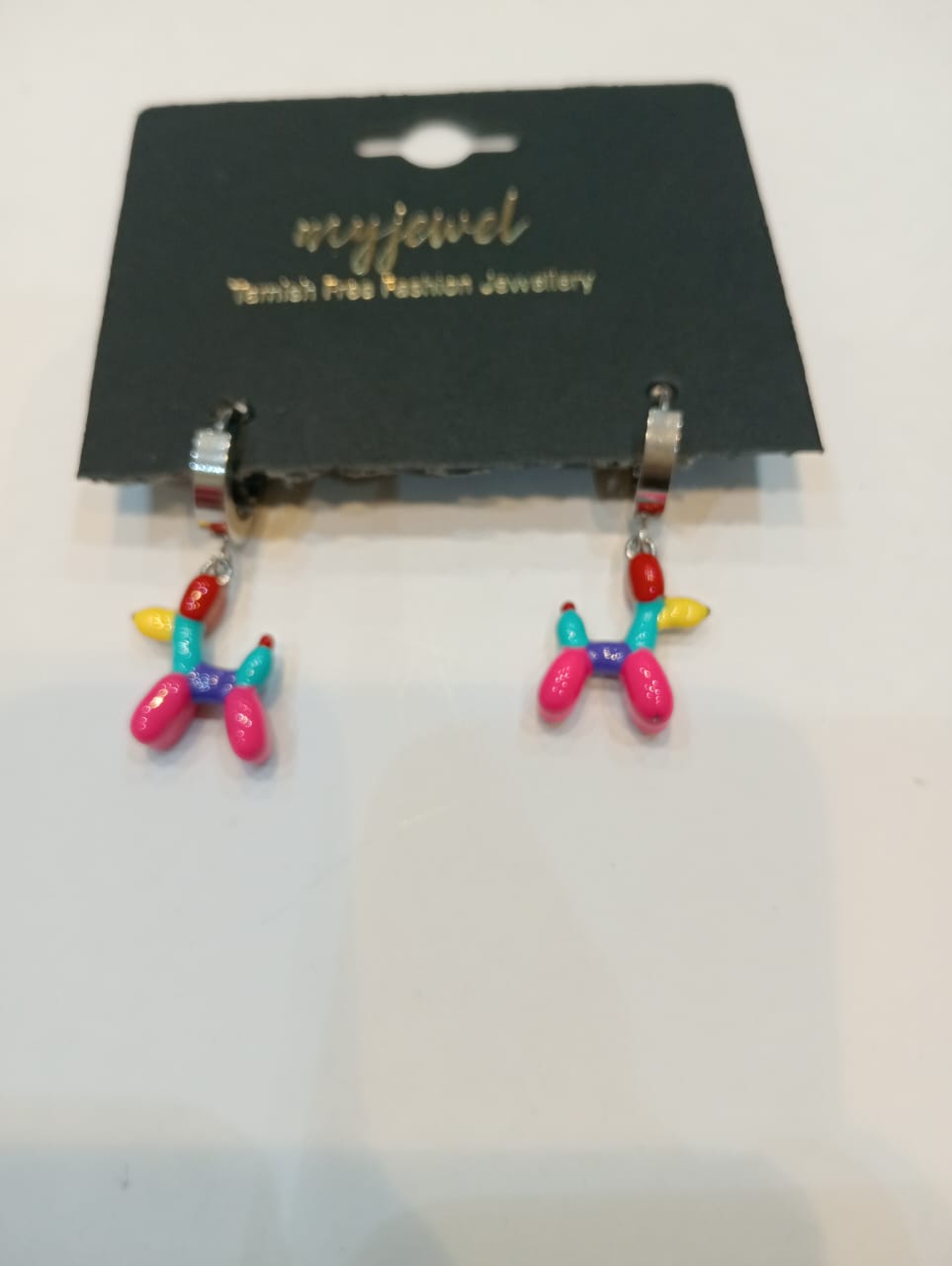 Fashion Cute Balloon Dog Shape Colorful Enamel Stud Earrings