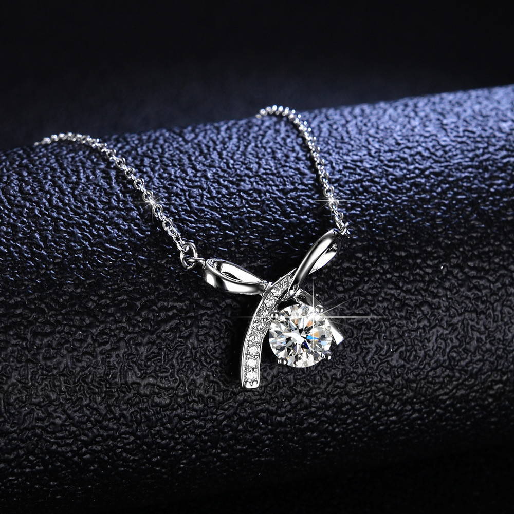 Crystal Studded Infinity Stone Anti Tarnish Pendant Necklace for Women