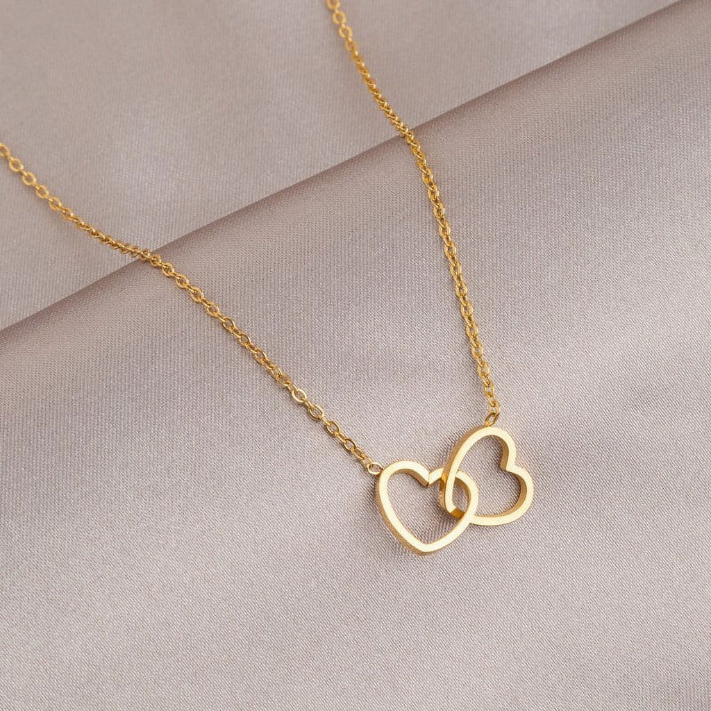 Gold Plated Anti-Tarnish Heart Pendant Necklace for Women