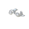 Fashion Fantasy Rhinestone Fishtail Stud with Pearl Gold Plated Earrings for Women