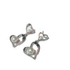 Double Heart Drop Pendant with Pearl and Gold Plated fashion earrings for women