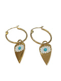 Gold Plated Stainless Steel Evil eye hoop Earrings Women
