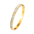 Gold-Plated Mother of Pearl Contemporary Anti-Tarnish Bracelet for Women