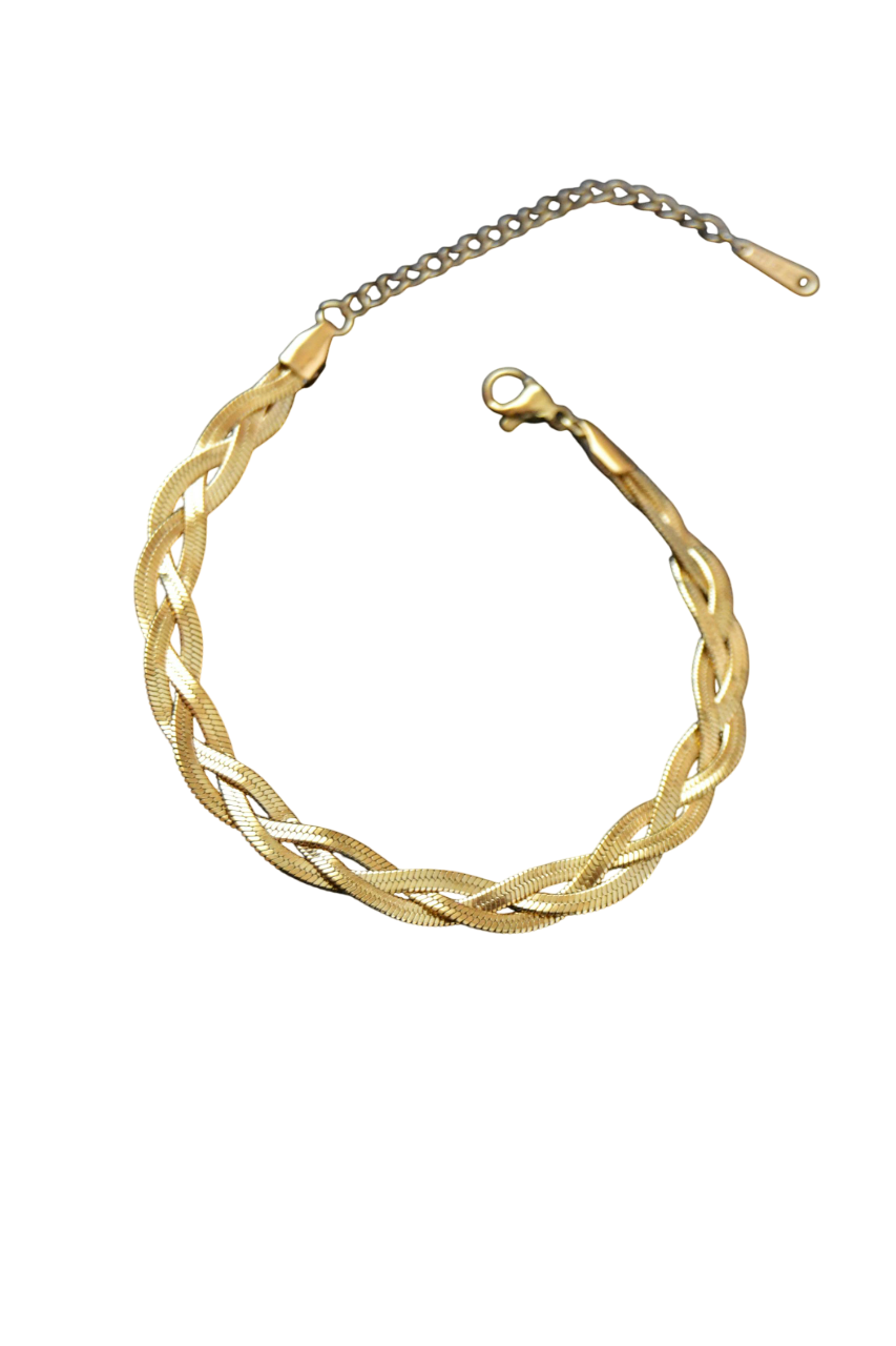 Gold-Plated Anti-Tarnish Thick Snake Chain Bracelet for Women