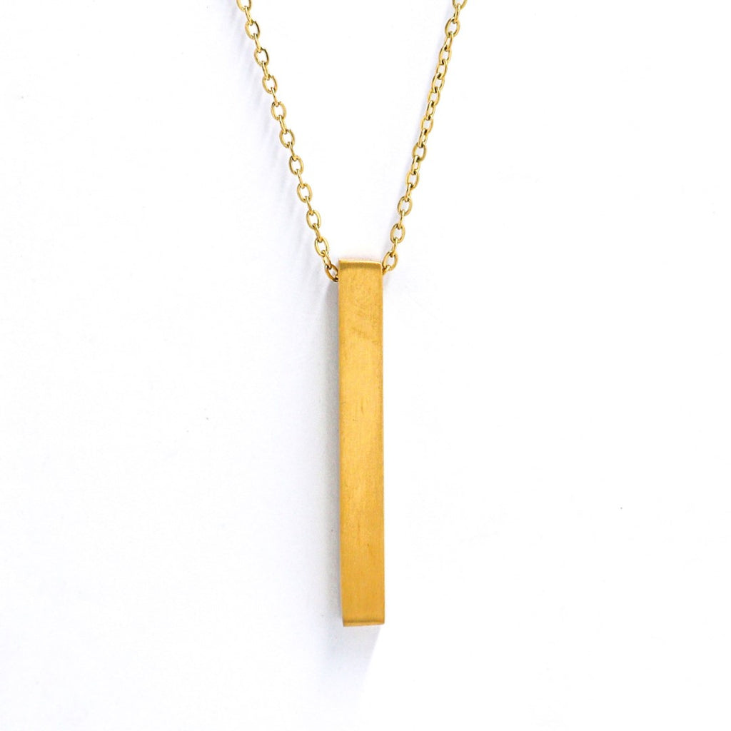 Thin Chain Custom Name Bar Pendant Chain for Men & Women - Gold Color