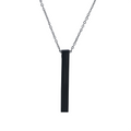 Thin Chain Custom Name Bar Pendant Chain for Men & Women - Black Color