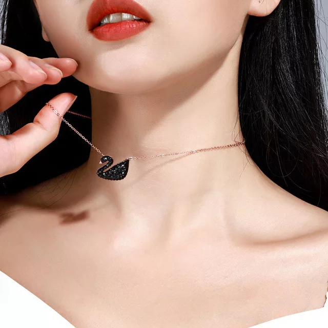High Quality Stainless Steel Chain Swan Design Pendant Necklace for Women