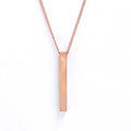 Thin Chain Custom Name Bar Pendant Chain for Men & Women - Rose Gold Color