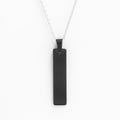 Medium Size l Shape Pendant With Thin Chain for Men & Women -  Black Color