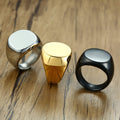 High Quality 18K Gold Plated Stainless Steel Signet Rings for Men & Women