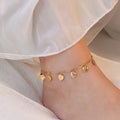 Premium Quality Waterproof 18k Gold Plated Stainless Steel Small Multiple Heart Charm Anklet