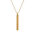 Small Size l Shape Pendant With Thin Chain for Men & Women -  Gold Color