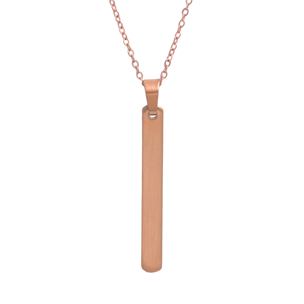 Small Size l Shape Pendant With Thin Chain for Men & Women -  Rose Gold Color