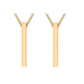 2Pcs Custom Name Bar Pendant Chain for Men & Women - Gold Color