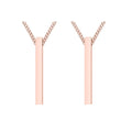 2Pcs Custom Name Bar Pendant Chain for Men & Women - Rose Gold Color