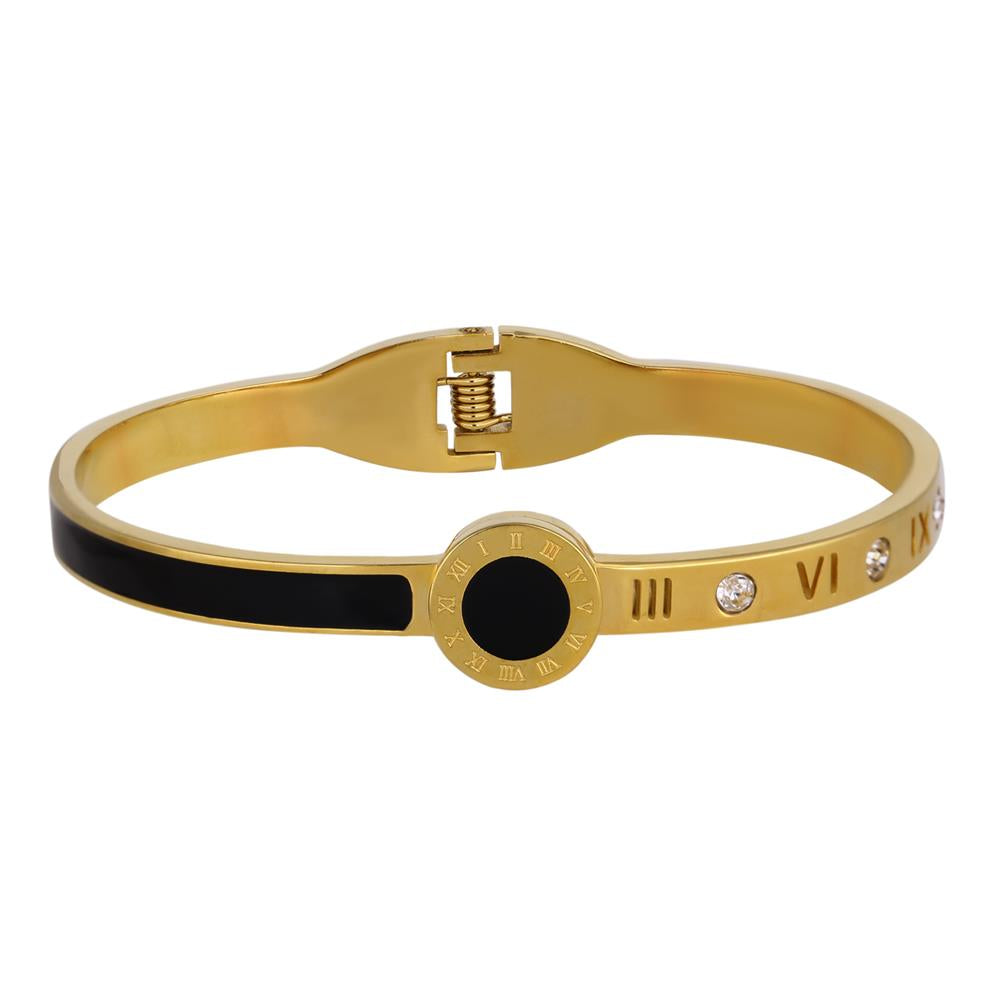 Premium Quality Gold Plated Gold & Black Color Bracelet for Women