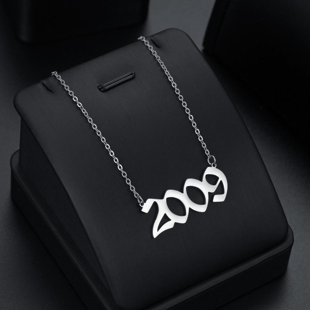 Premium Quality Gold Plated Birth Year Number Necklace