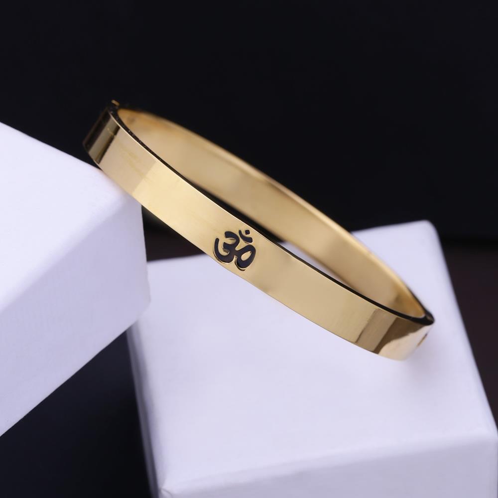Premium Quality Full Covered Gold Plated OM Bracelet for Men
