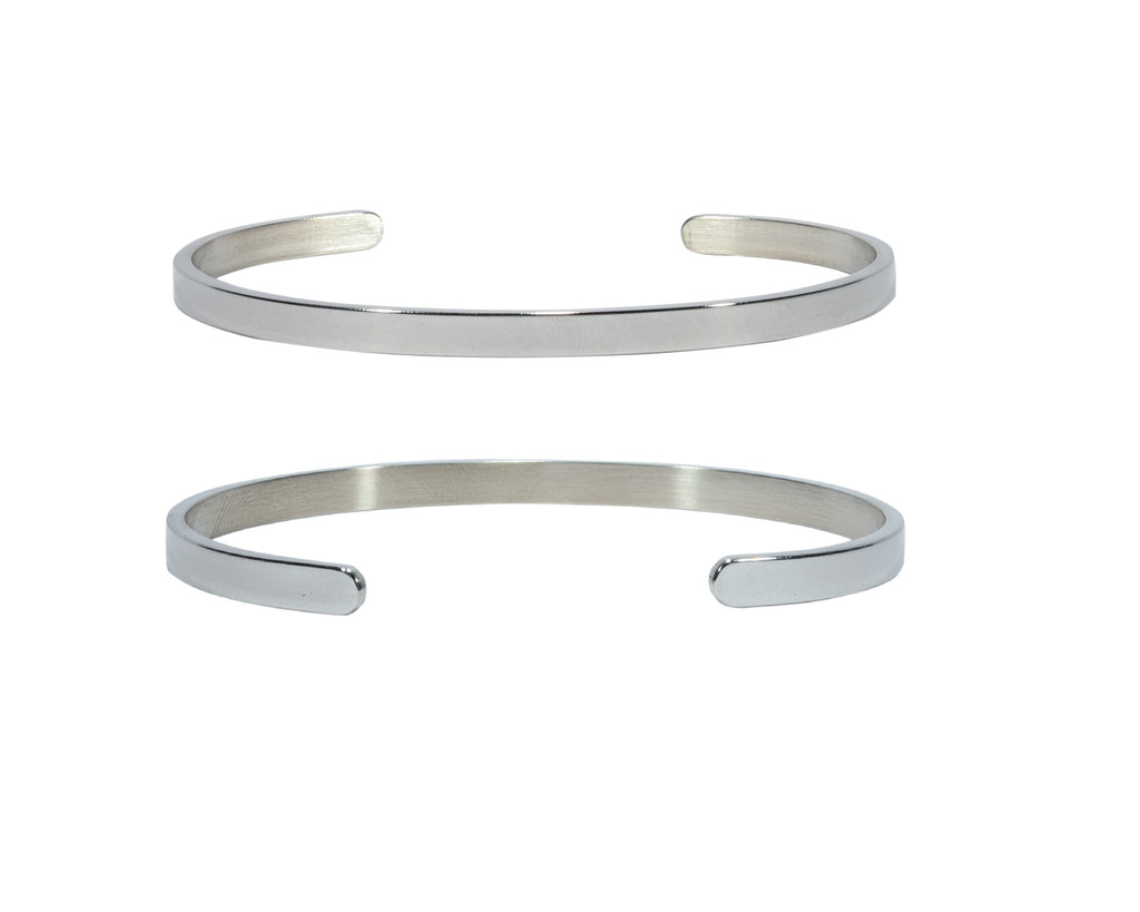 4mm width Silver Color Bracelets with Your Customized text and Adjustable Size