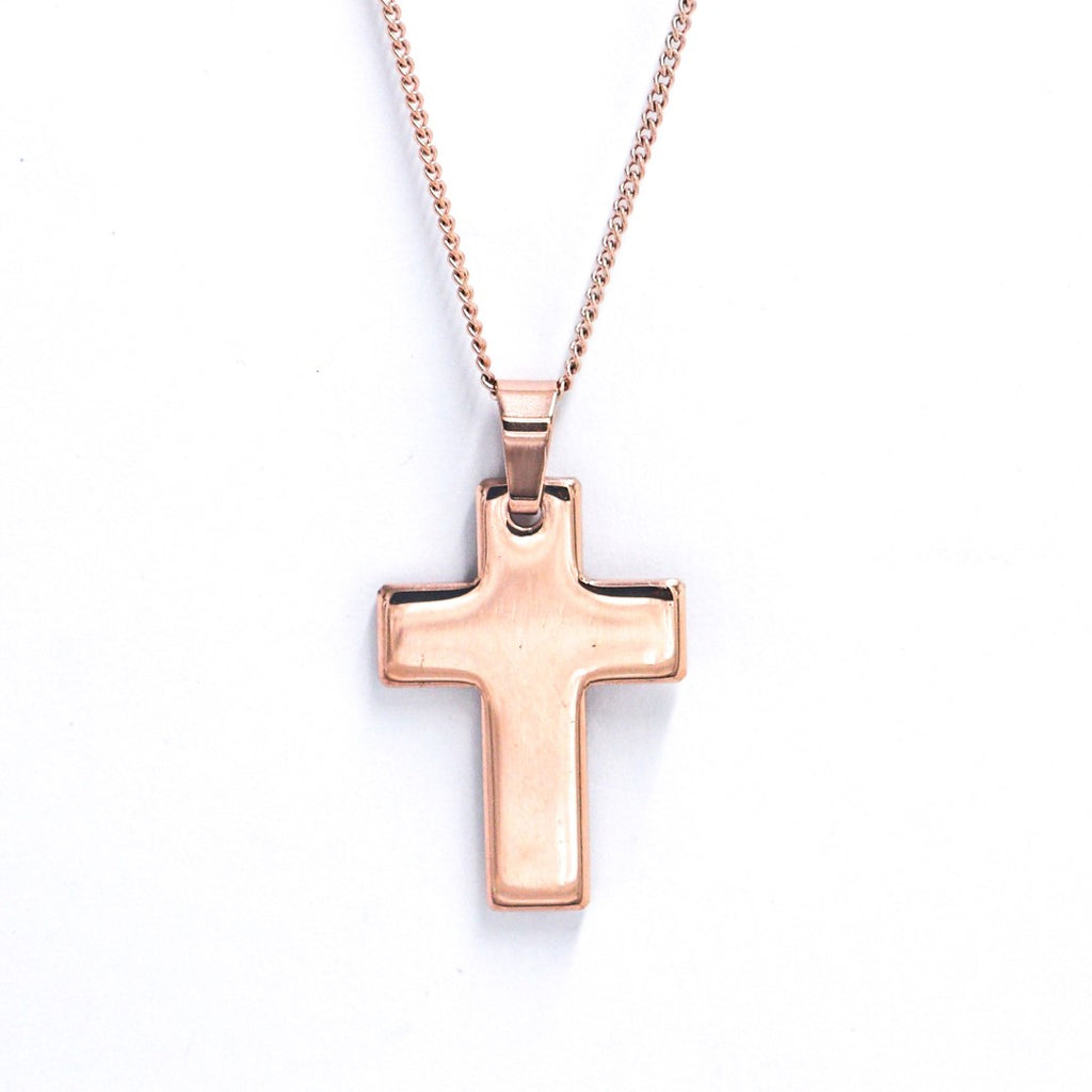 Cross pendant chain for male and female - Rose Gold Color