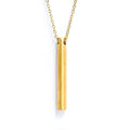 Round Custom Name Bar Pendant Chain for Men & Women - Gold Color