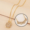 Four Hearts Leaf Clover Necklace Retro Magnetic Folding Heart Shaped Pendant Chain For Women
