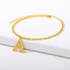 Figaro Cuban Link Chain 18K Gold Plated Waterproof Stainless Steel Anklets A-Z 26 Initial Letter