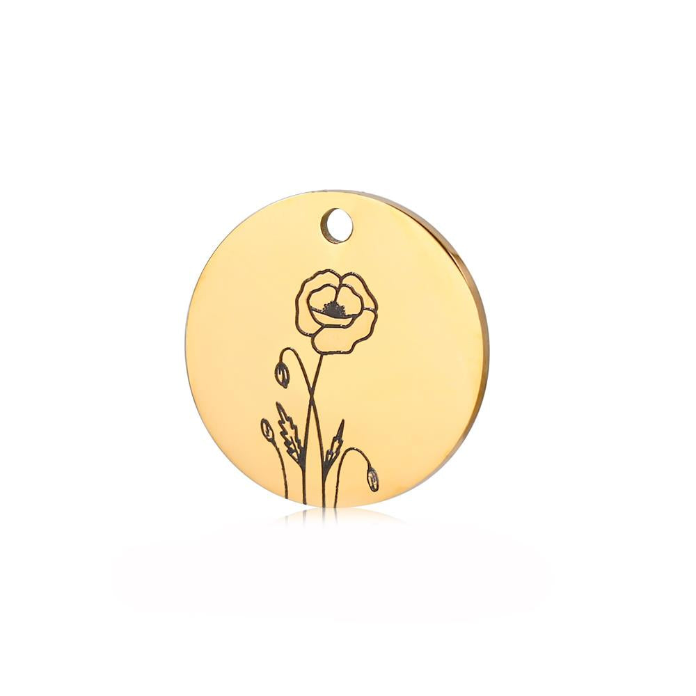 Premium Quality Gold Plated Birth Month Flower Necklace Daily wear for Women