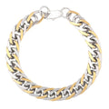 Men's Two Tone 3D Curb Gold Silver Bracelet - 316L Stainless Steel, Stylish and Eye-Catching Design
