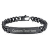 Personalized Stainless Steel ID Chain Bracelet for Men - Custom Engraved Letter Name Jewelry